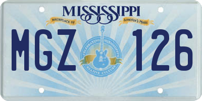 MS license plate MGZ126