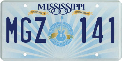 MS license plate MGZ141