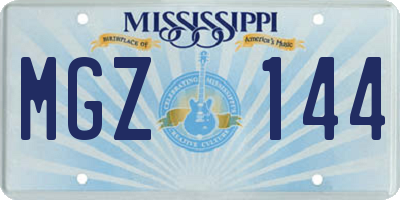 MS license plate MGZ144