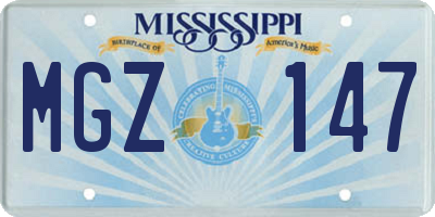 MS license plate MGZ147