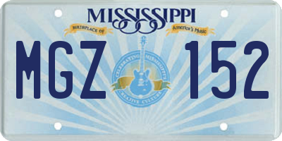 MS license plate MGZ152