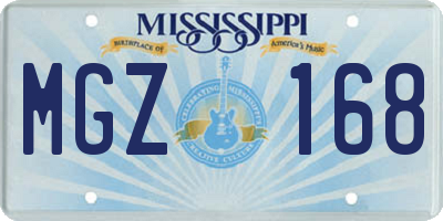 MS license plate MGZ168