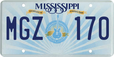 MS license plate MGZ170