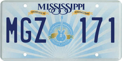 MS license plate MGZ171