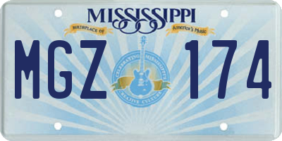 MS license plate MGZ174