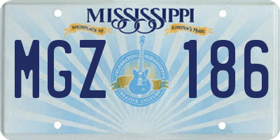 MS license plate MGZ186