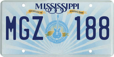 MS license plate MGZ188