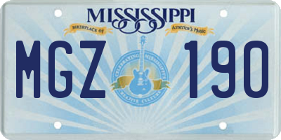 MS license plate MGZ190