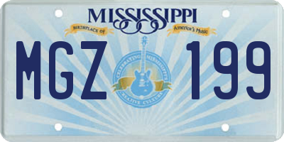 MS license plate MGZ199