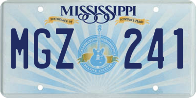 MS license plate MGZ241