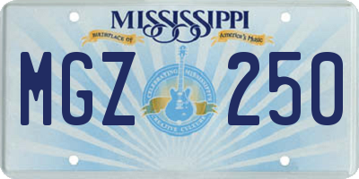 MS license plate MGZ250
