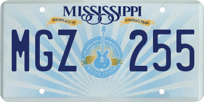 MS license plate MGZ255