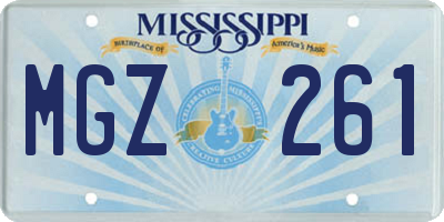 MS license plate MGZ261