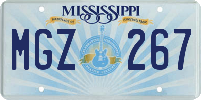 MS license plate MGZ267