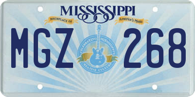 MS license plate MGZ268