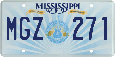 MS license plate MGZ271