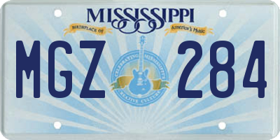 MS license plate MGZ284