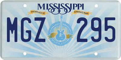 MS license plate MGZ295