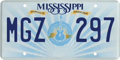 MS license plate MGZ297