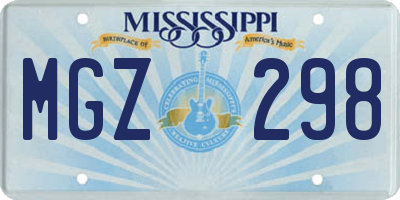 MS license plate MGZ298