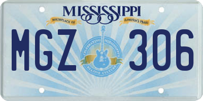 MS license plate MGZ306