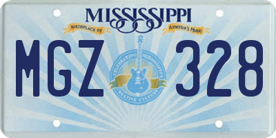 MS license plate MGZ328