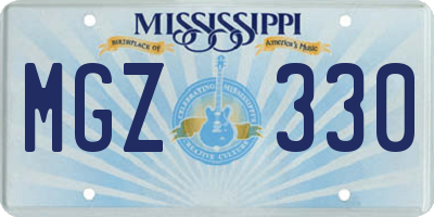 MS license plate MGZ330