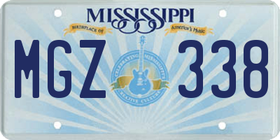 MS license plate MGZ338