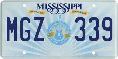 MS license plate MGZ339