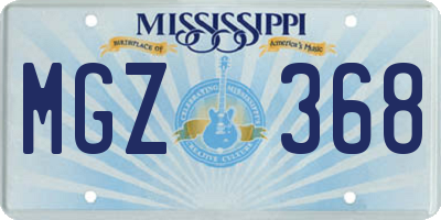 MS license plate MGZ368