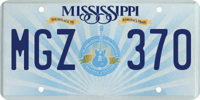 MS license plate MGZ370