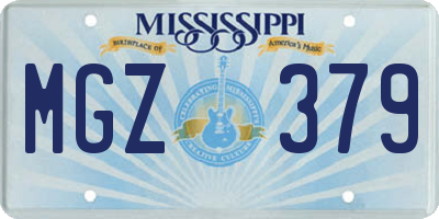 MS license plate MGZ379