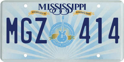 MS license plate MGZ414