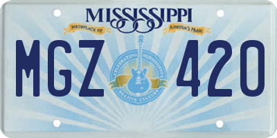 MS license plate MGZ420