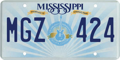 MS license plate MGZ424