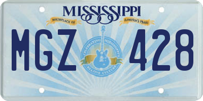 MS license plate MGZ428