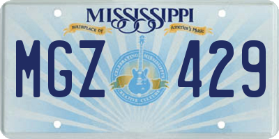 MS license plate MGZ429