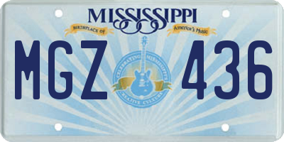 MS license plate MGZ436