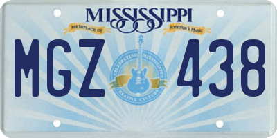 MS license plate MGZ438