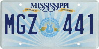 MS license plate MGZ441