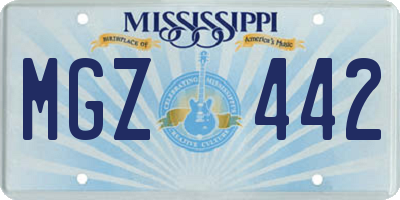 MS license plate MGZ442