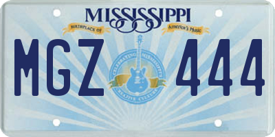 MS license plate MGZ444
