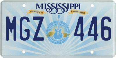 MS license plate MGZ446