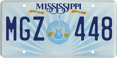 MS license plate MGZ448