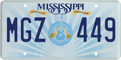 MS license plate MGZ449
