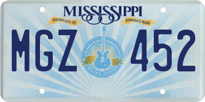 MS license plate MGZ452