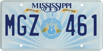 MS license plate MGZ461
