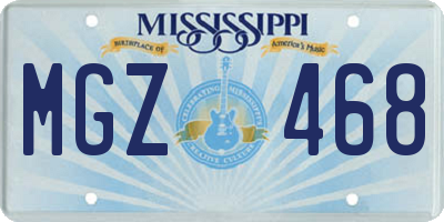 MS license plate MGZ468