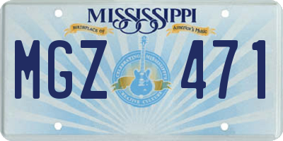 MS license plate MGZ471