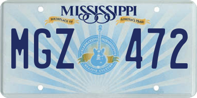 MS license plate MGZ472